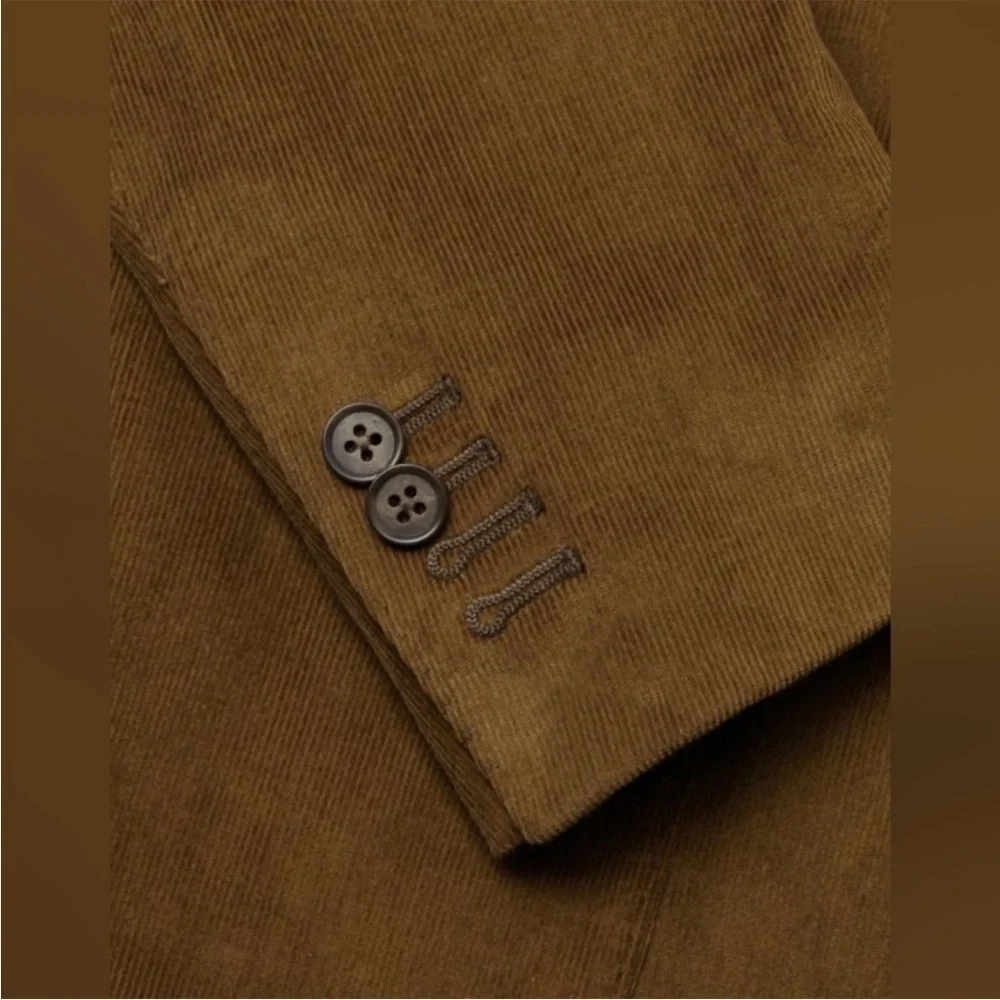Michael Bastian Cotton Corduroy 3 Button Blazer Sport Coat Camel Brown Sz 48L